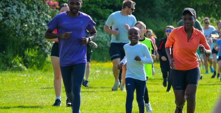 Family participating in junior parkrun