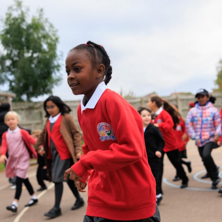 School children take part in The Daily Mile
