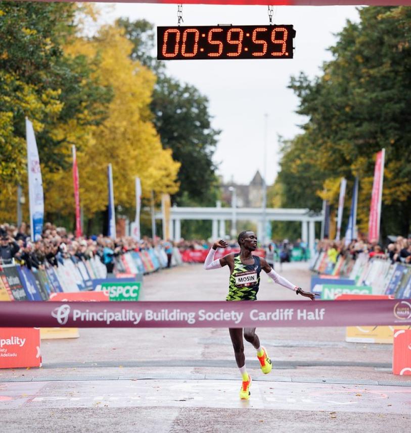 The Finish Line at Cardiff Half Marathon 